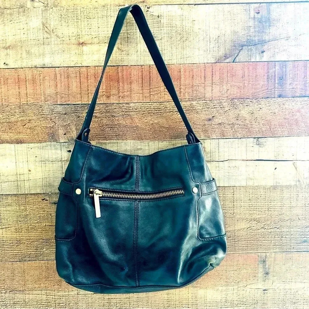 Micheal Kors Distressed Leather Hobo Shoulder Purse